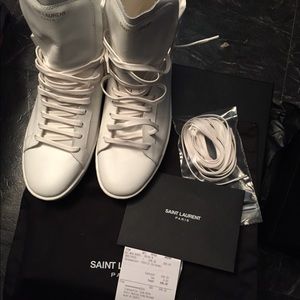 Saint Laurent white Court High Tops